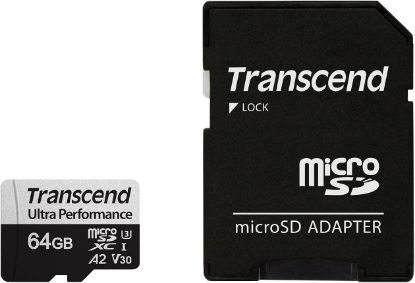  Зображення Карта пам'яті Transcend microSD  64GB C10 UHS-I U3 A2 R160/W80MB/s + SD 